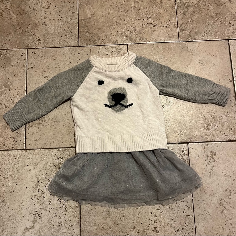Baby GAP polar bear sweater tutu dress - 12-18 months